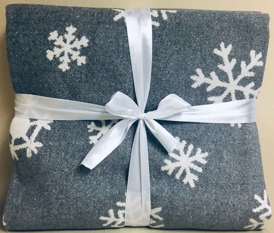 Grey & White Snowflake Blanket Grey & White Snowflake Blanket